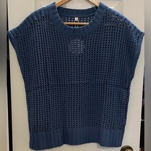 Anrabess Blue Knit Sleeveless Sweater